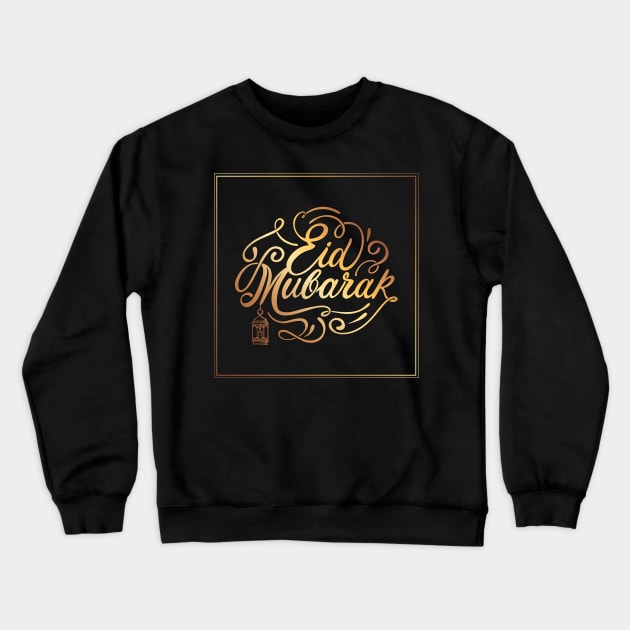 happy - eid mubarak - golden calligraphy Crewneck Sweatshirt by Spring Moon